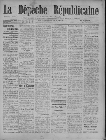 27/03/1920 - La Dépêche républicaine de Franche-Comté [Texte imprimé]