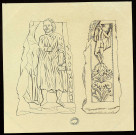Objets antiques trouvés à Luxeuil. Fragments de tombe [dessin] / A. Marquiset , [Luxeuil] : [A. Marquiset], [1800-1899]
