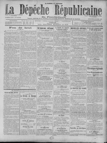 10/04/1929 - La Dépêche républicaine de Franche-Comté [Texte imprimé]