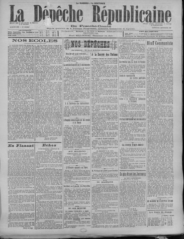 04/09/1921 - La Dépêche républicaine de Franche-Comté [Texte imprimé]