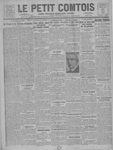 27/06/1928 - Le petit comtois [Texte imprimé] : journal républicain démocratique quotidien