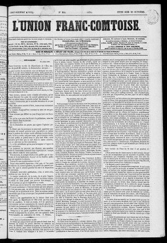 26/10/1871 - L'Union franc-comtoise [Texte imprimé]