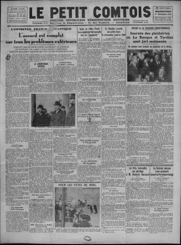 01/12/1937 - Le petit comtois [Texte imprimé] : journal républicain démocratique quotidien