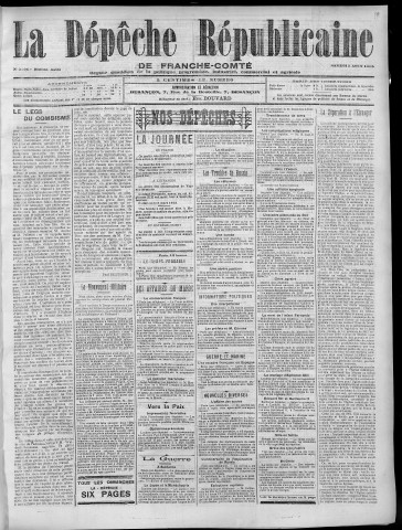 05/08/1905 - La Dépêche républicaine de Franche-Comté [Texte imprimé]