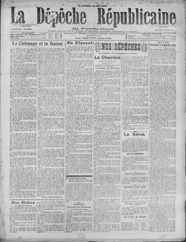 16/02/1921 - La Dépêche républicaine de Franche-Comté [Texte imprimé]