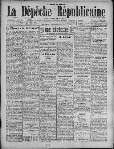 25/02/1925 - La Dépêche républicaine de Franche-Comté [Texte imprimé]