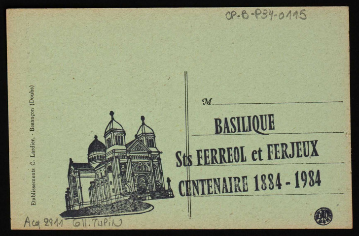 Besançon. - Basilique des Saints Férréol et Ferjeux - Autel de Ste-Philomène [image fixe] , Besançon : Etablissement C. Lardier. - Besançon (Doubs), 1930/1984