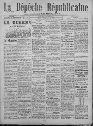 09/12/1916 - La Dépêche républicaine de Franche-Comté [Texte imprimé]
