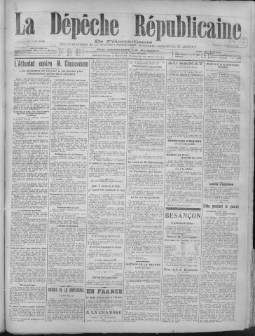 21/02/1919 - La Dépêche républicaine de Franche-Comté [Texte imprimé]