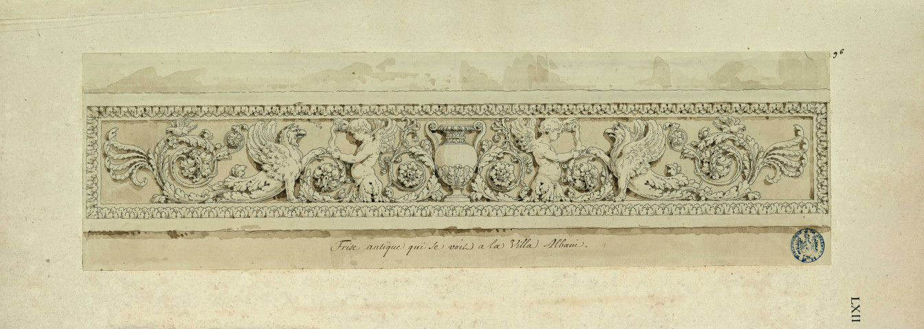 Frise antique qui se voit à la villa Albani / Pierre-Adrien Pâris , [S.l.] : [P.-A. Pâris], [1700-1800]