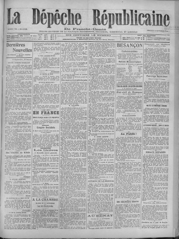 12/09/1919 - La Dépêche républicaine de Franche-Comté [Texte imprimé]