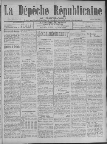 07/08/1909 - La Dépêche républicaine de Franche-Comté [Texte imprimé]