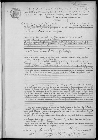 Registre des mariages, 1911