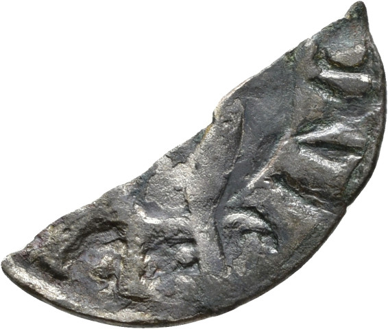 874.1.93.12 - pièce de monnaie (fragment) ; denier estevenant
