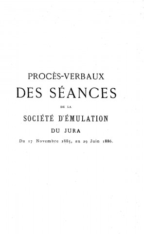 01/01/1885 - Mémoires de la Société d'émulation du Jura [Texte imprimé]