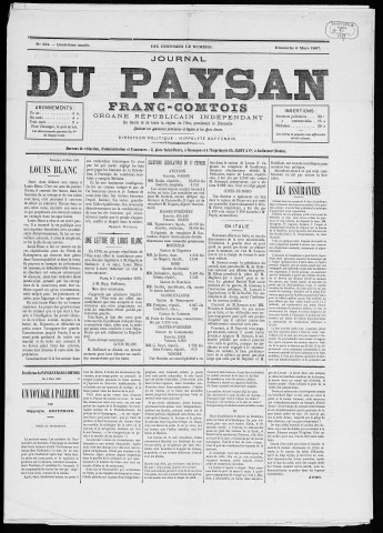 06/03/1887 - Le Paysan franc-comtois : 1884-1887