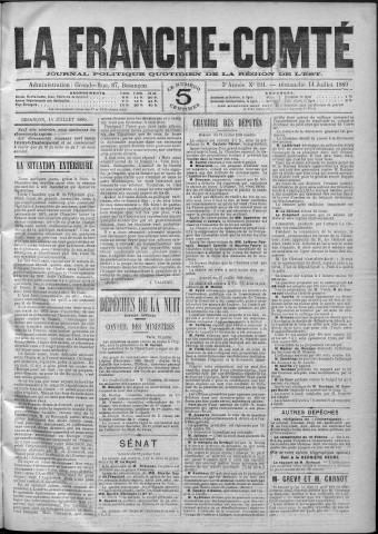14/07/1889 - La Franche-Comté : journal politique de la région de l'Est