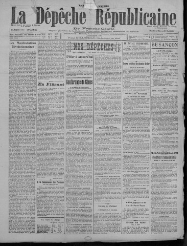03/05/1922 - La Dépêche républicaine de Franche-Comté [Texte imprimé]