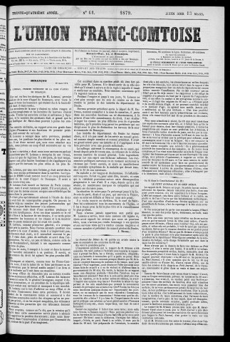 13/03/1879 - L'Union franc-comtoise [Texte imprimé]