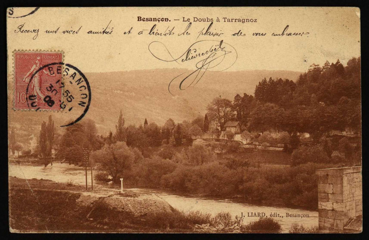Besançon - Le Doubs à Tarragnoz [image fixe] , Besançon : J. Liard, Editeur, 1905/1906