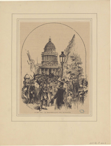 25 mai 1885 : la manifestation des étudiants. [image fixe] / Guillaume F. sc. , 1885