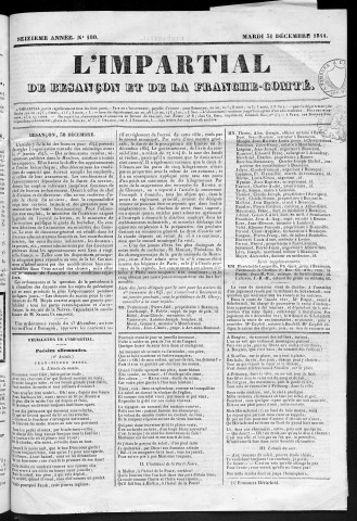 31/12/1844 - L'Impartial [Texte imprimé] : feuille politique, littéraire et commerciale de la Franche-Comté