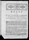 Récit de ce qui a occasionné la détention de trente des soixante membres du Parlement de Besançon en janvier 1759