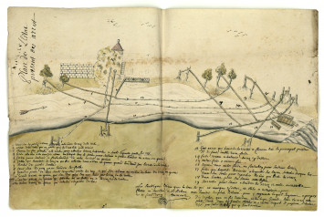 Flottage du bois sur le Doubs à  Rivotte, 1729 (cote DD148, pièce 17)