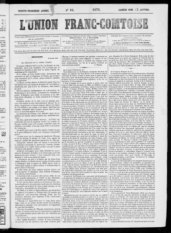 12/01/1878 - L'Union franc-comtoise [Texte imprimé]