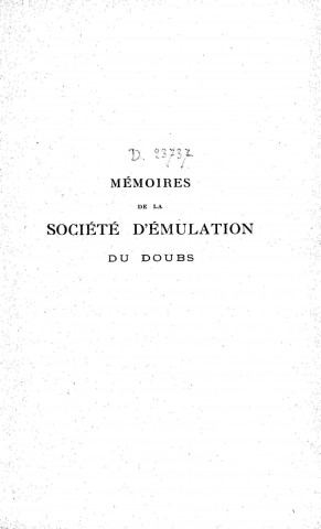 01/01/1932 - Mémoires de la Société d'émulation du Doubs [Texte imprimé]