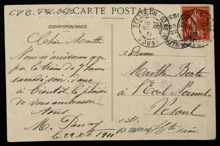 Besançon - Fêtes des 13, 14 et 15 Août 1910 - Dépard du Président FALLIERES, Rue de Belfort. [image fixe] , 1904/1911