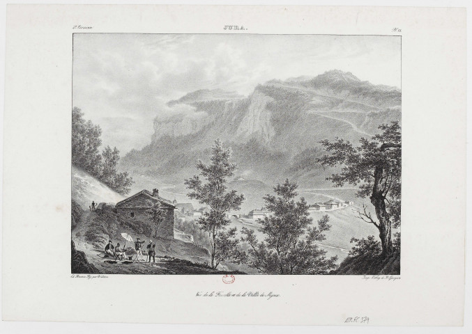 Vue de la Faucille et de la Vallée de Mijoux [estampe] : Jura / Ed. Hostein, fig. par Vor Adam , [Paris] : Imp. lithog. de H. Gaugain, [1800-1899]