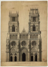 Cathédrale Sainte-Croix d'Orléans : élévation du modèle de la façade de Jacques Gabriel, de 1740 / Louis-François Trouard , [S.l.] : [P.-F. Trouard], [1767]