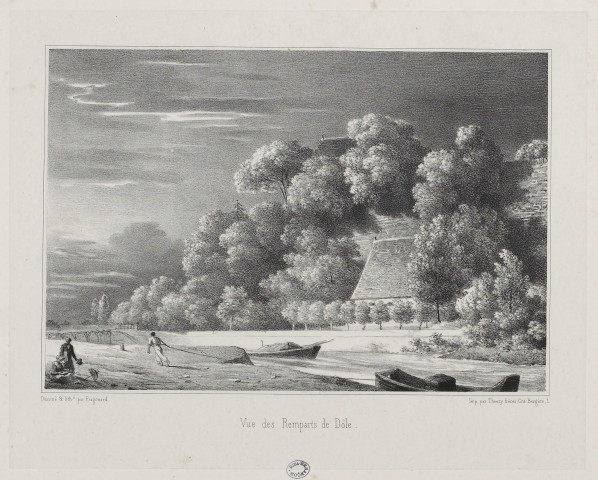 Vue des Remparts de Dôle [image fixe] / dessiné et lithe par Fragonard  ; Imp. par Thierry frères, Cité Bergère 1 : Impr. Thierry frères, 1800/1899