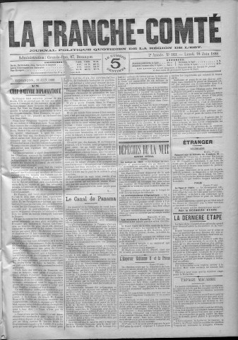 18/06/1888 - La Franche-Comté : journal politique de la région de l'Est