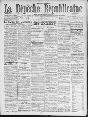 28/02/1924 - La Dépêche républicaine de Franche-Comté [Texte imprimé]