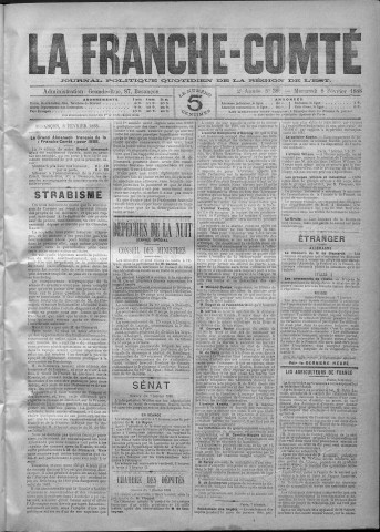 08/02/1888 - La Franche-Comté : journal politique de la région de l'Est