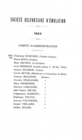 01/01/1923 - Bulletin de la Société belfortaine d'émulation [Texte imprimé]