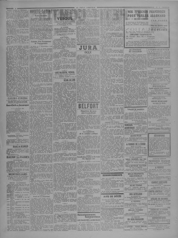 19/09/1940 - Le petit comtois [Texte imprimé] : journal républicain démocratique quotidien