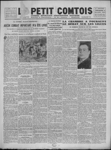 06/12/1935 - Le petit comtois [Texte imprimé] : journal républicain démocratique quotidien