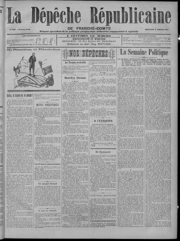 08/01/1911 - La Dépêche républicaine de Franche-Comté [Texte imprimé]