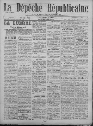 12/12/1916 - La Dépêche républicaine de Franche-Comté [Texte imprimé]