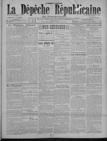 23/01/1922 - La Dépêche républicaine de Franche-Comté [Texte imprimé]