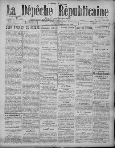 12/08/1928 - La Dépêche républicaine de Franche-Comté [Texte imprimé]