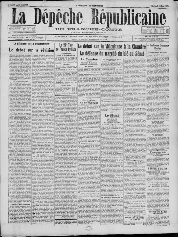 28/06/1933 - La Dépêche républicaine de Franche-Comté [Texte imprimé]