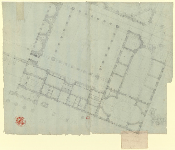 Projet d'Institut. Fragment de plan [Dessin] , 1750/1799