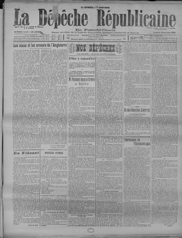 05/11/1923 - La Dépêche républicaine de Franche-Comté [Texte imprimé]
