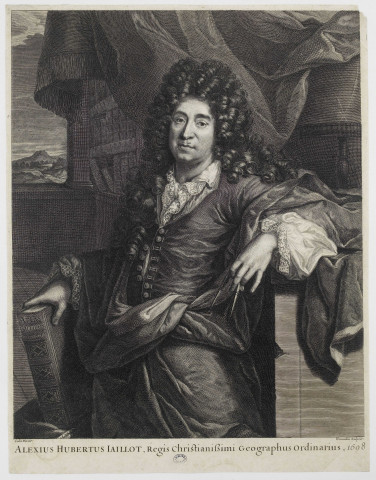 Alexius Hubertius Iaillot [Jaillot], Regis Christianissimi geographus ordinarius [image fixe] / Culin pinxit Vermeulen sculpsit  : , 1698