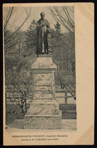 Pensionnat St-Vincent, Chaprais-Besançon. Statue de St-Vincent-de-Paul [image fixe] , 1897/1903