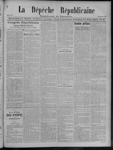 25/11/1906 - La Dépêche républicaine de Franche-Comté [Texte imprimé]